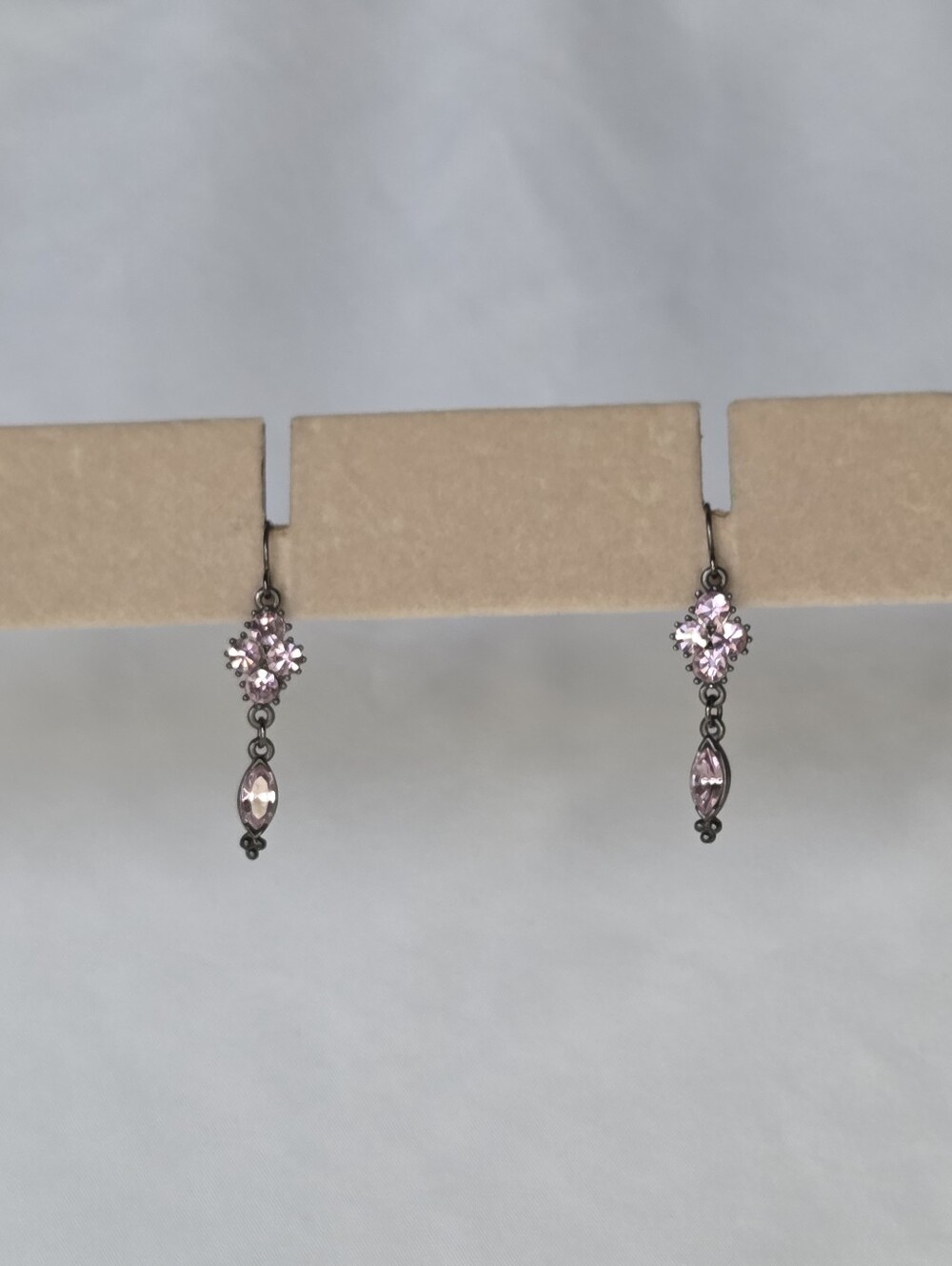 Delicate Pink Crystal Drop Earrings - Women Jewelry